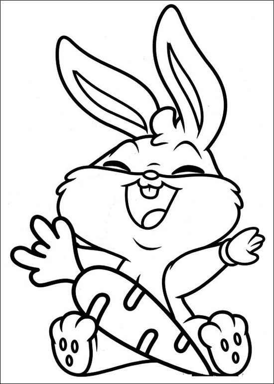 baby looney tunes bugs bunny coloring sheet