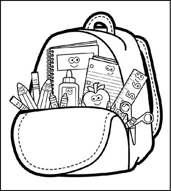 bag backpack coloring page online