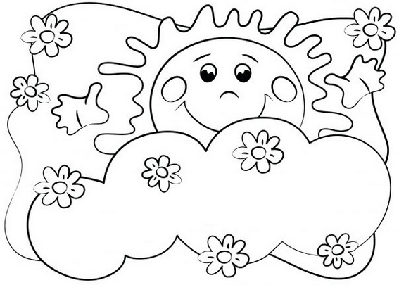 cute and smile sun coloring pages for early chilhood