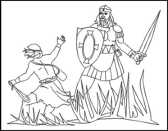 david and goliath giant coloring page