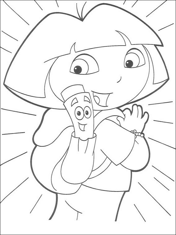 dora talking backpack coloring page