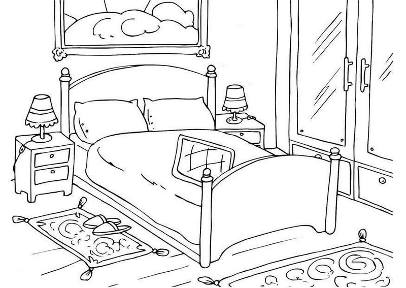 elegant bedroom coloring page