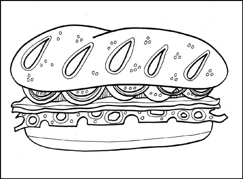 favorite sandwich coloring page