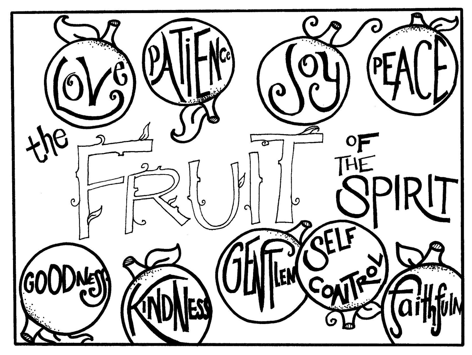 fruit of the spirit for good characters coloring page