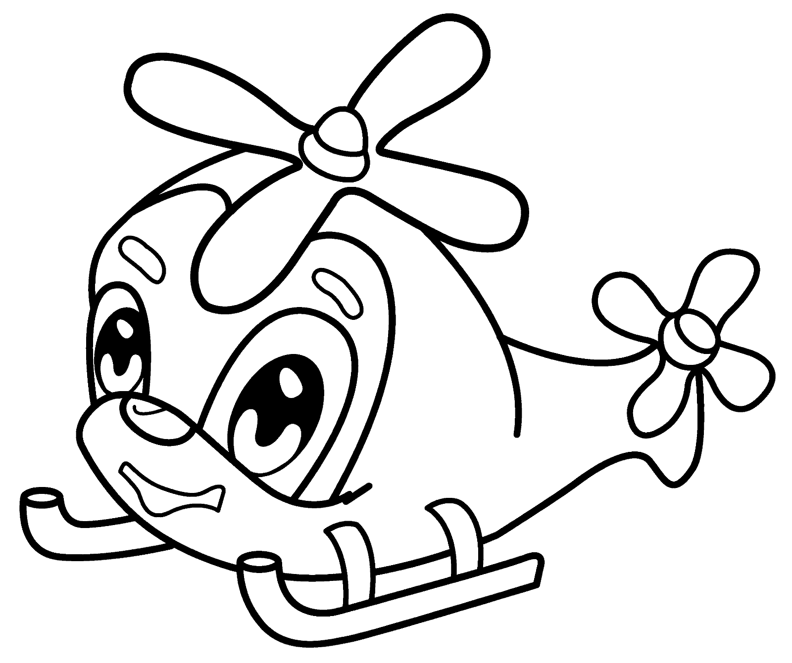 funny helicopter aircraft coloring sheet for little angles