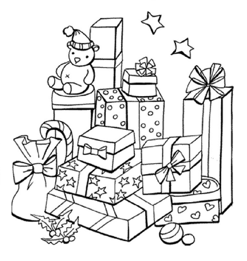 gifts christmas coloring picture online