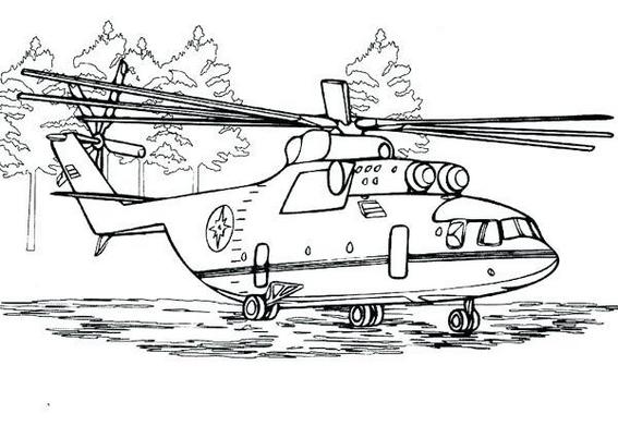 helicopter army coloring picture