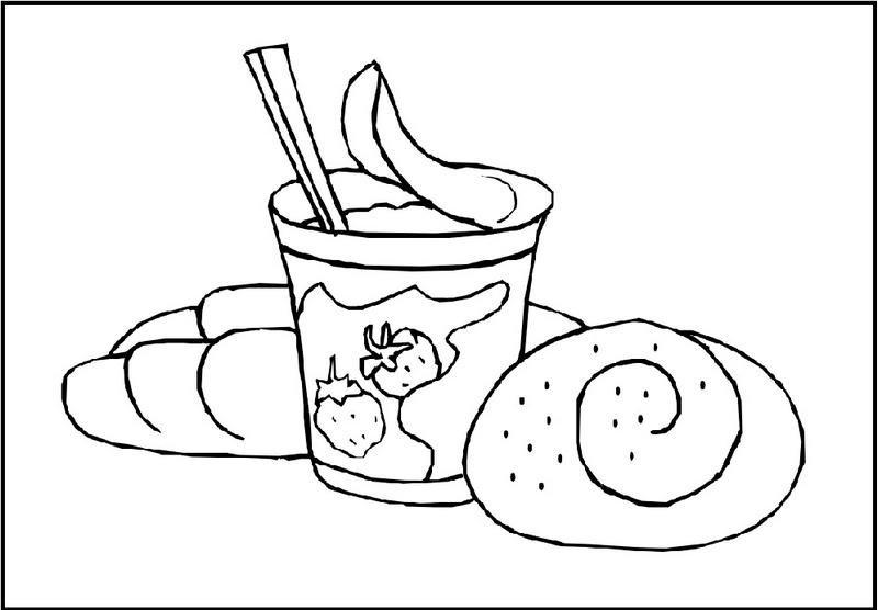 ice cream and bread coloring sheet
