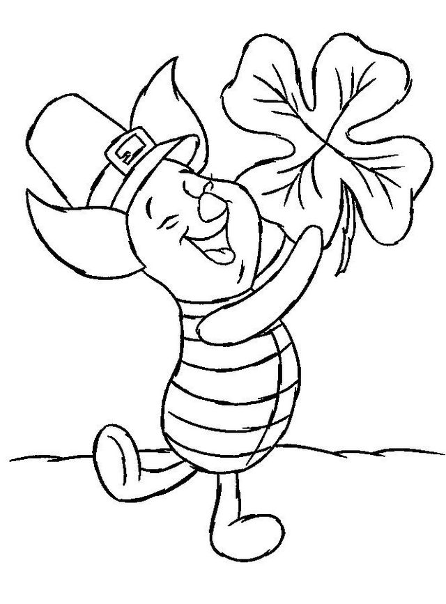 piglet winnie the pooh and shamrock coloring pages