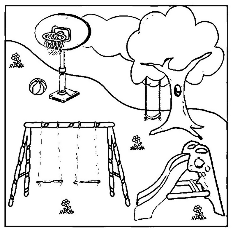 Playground Coloring Pages And Inside