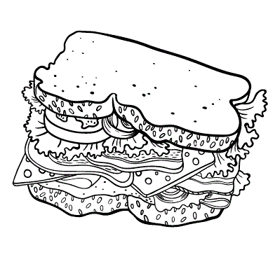 sandwich dish coloring picture