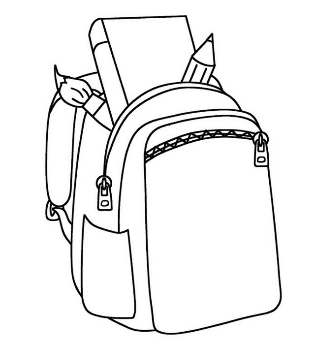 school backpack coloring picture