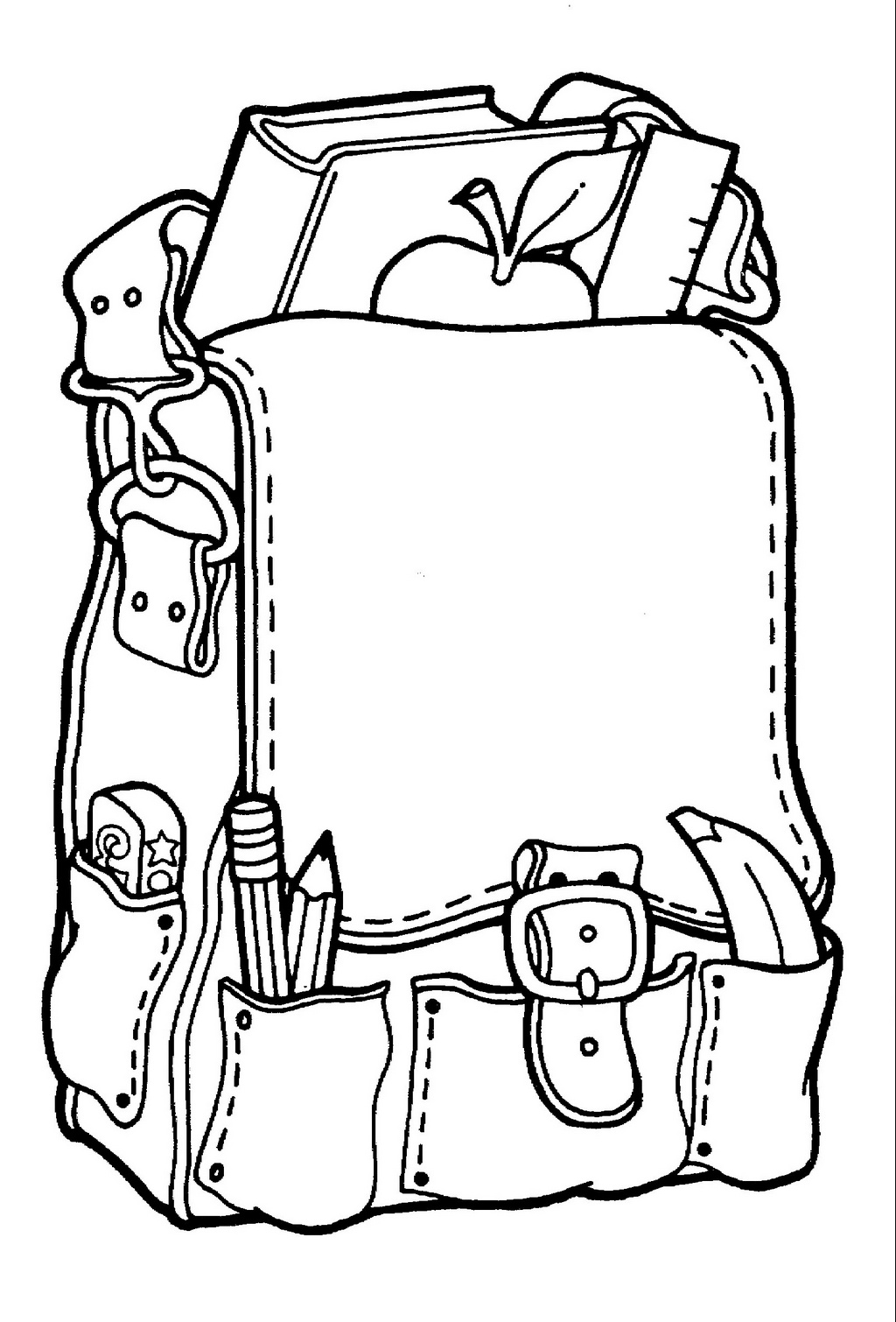 school bag backpack coloring picture