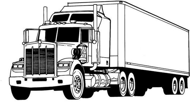 semi trailer truck coloring page