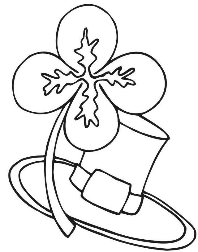shamrock and hat coloring pages