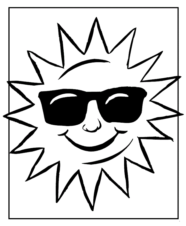 stylish and outstanding sun coloring page for toddlers