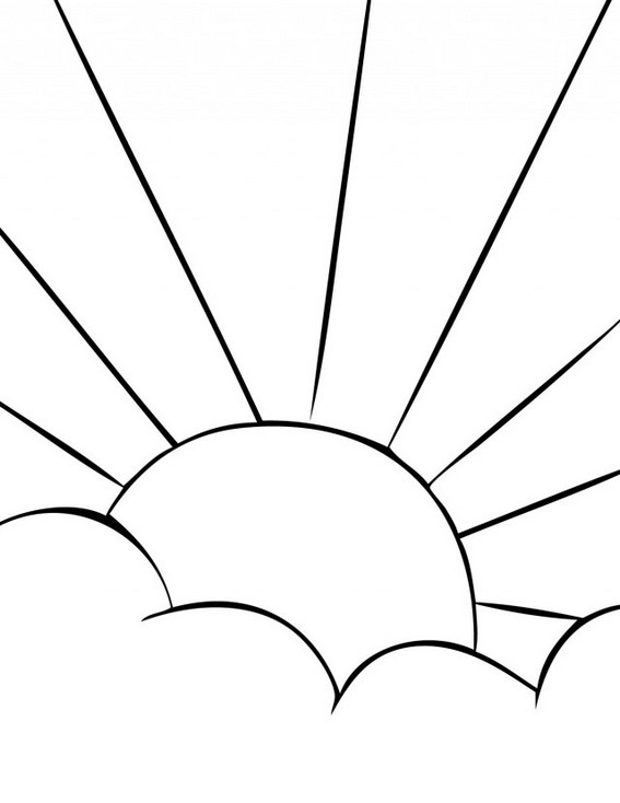 sun coloring page for kids