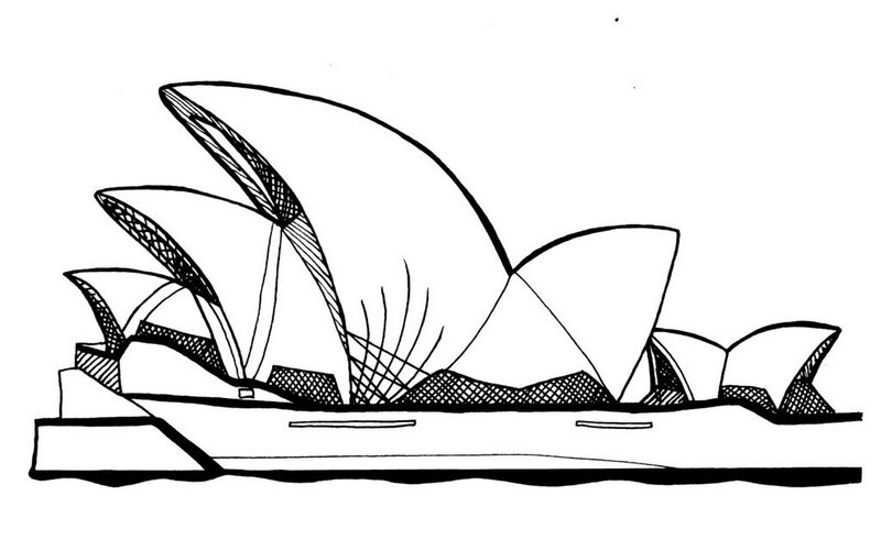 sydney opera house coloring book printable