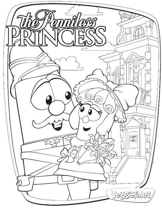the penniless princess veggie tales coloring sheet