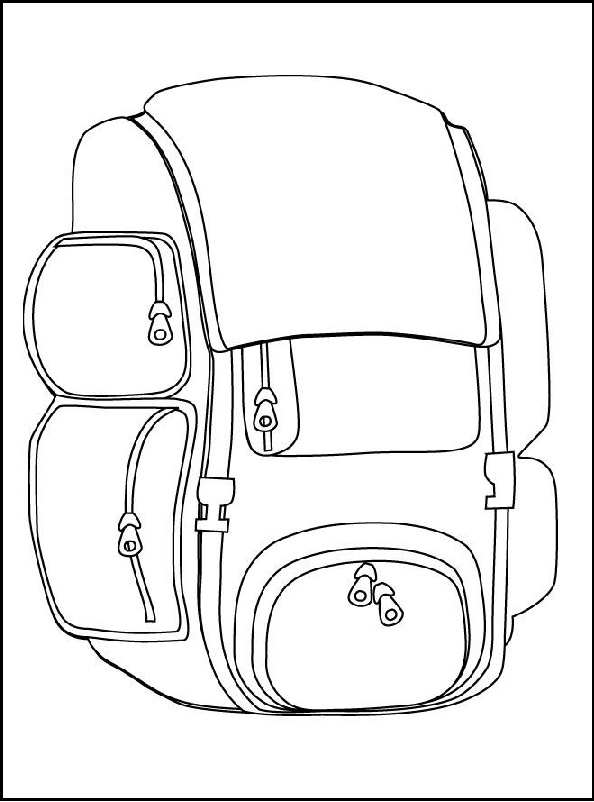 travel backpack coloring picture