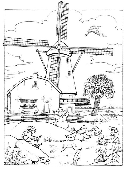 windmill coloring wind energy coloring page