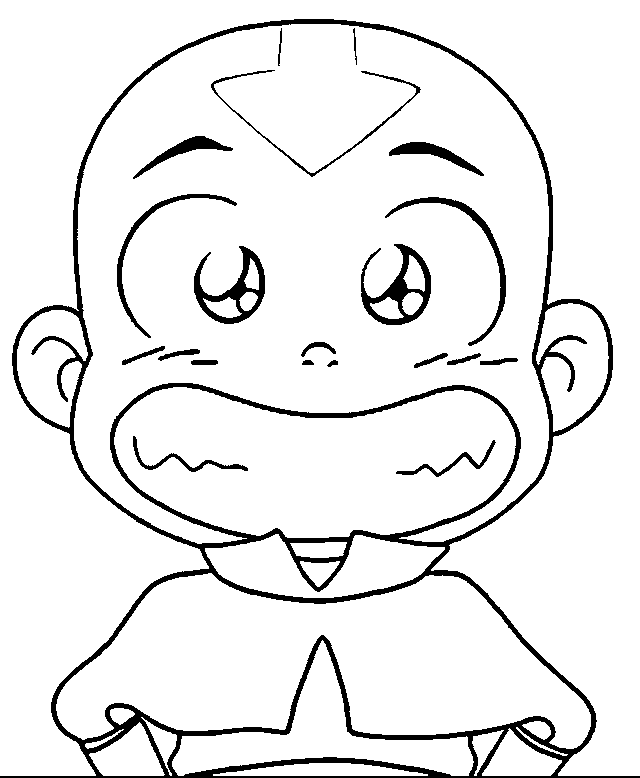 Cute aang Kid Avatar Coloring Picture