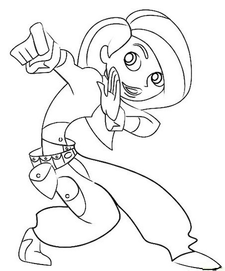 Kim Possible Hero Coloring Page for Girls