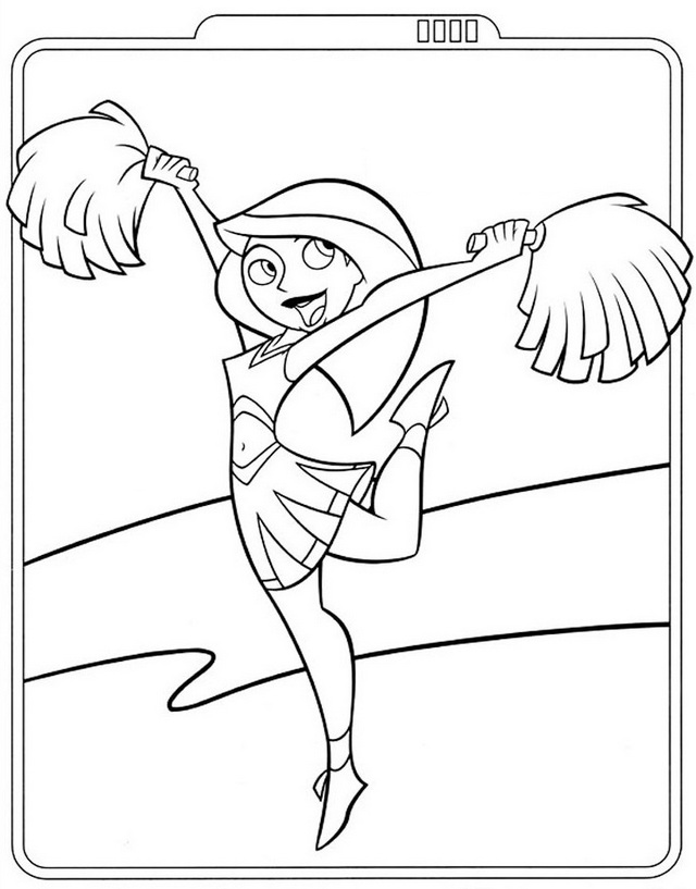 Kim Possible cheerleader coloring pictures