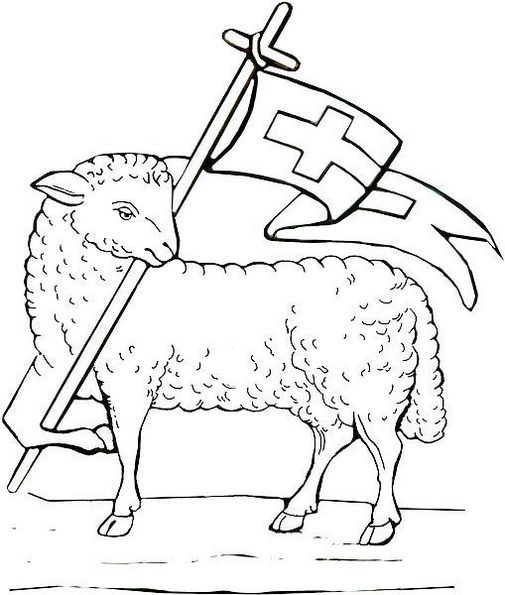 Lamb coloring sheet rescurrection page for kids learning