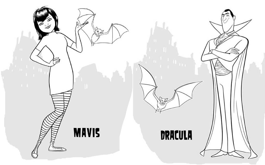 Mavis and Dracula Coloring Picture