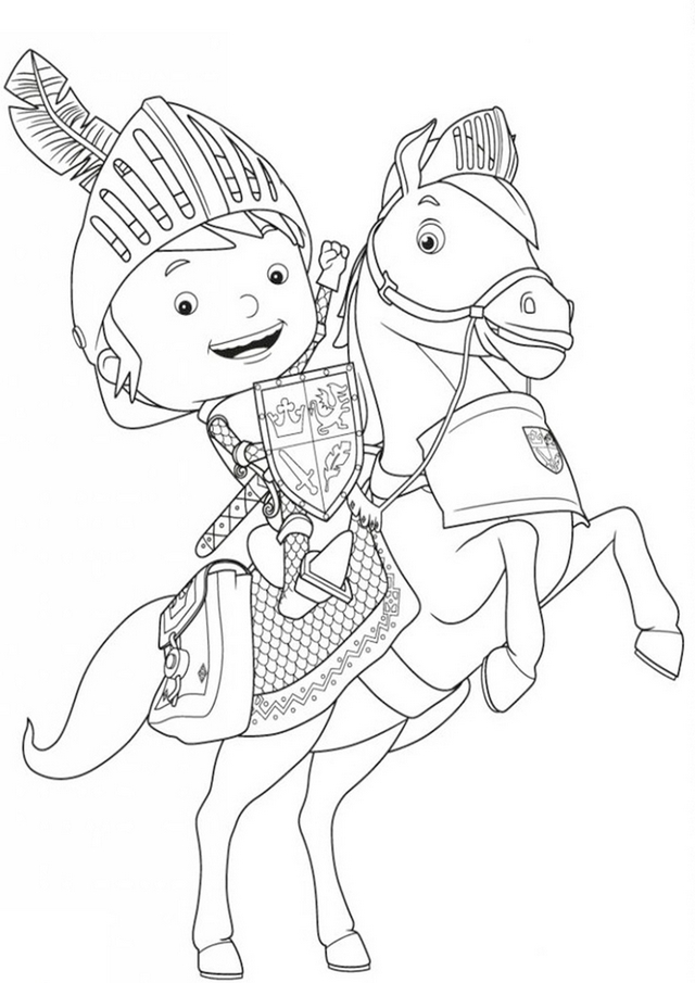 Mike the Knight Galahad the Great Coloring Sheet