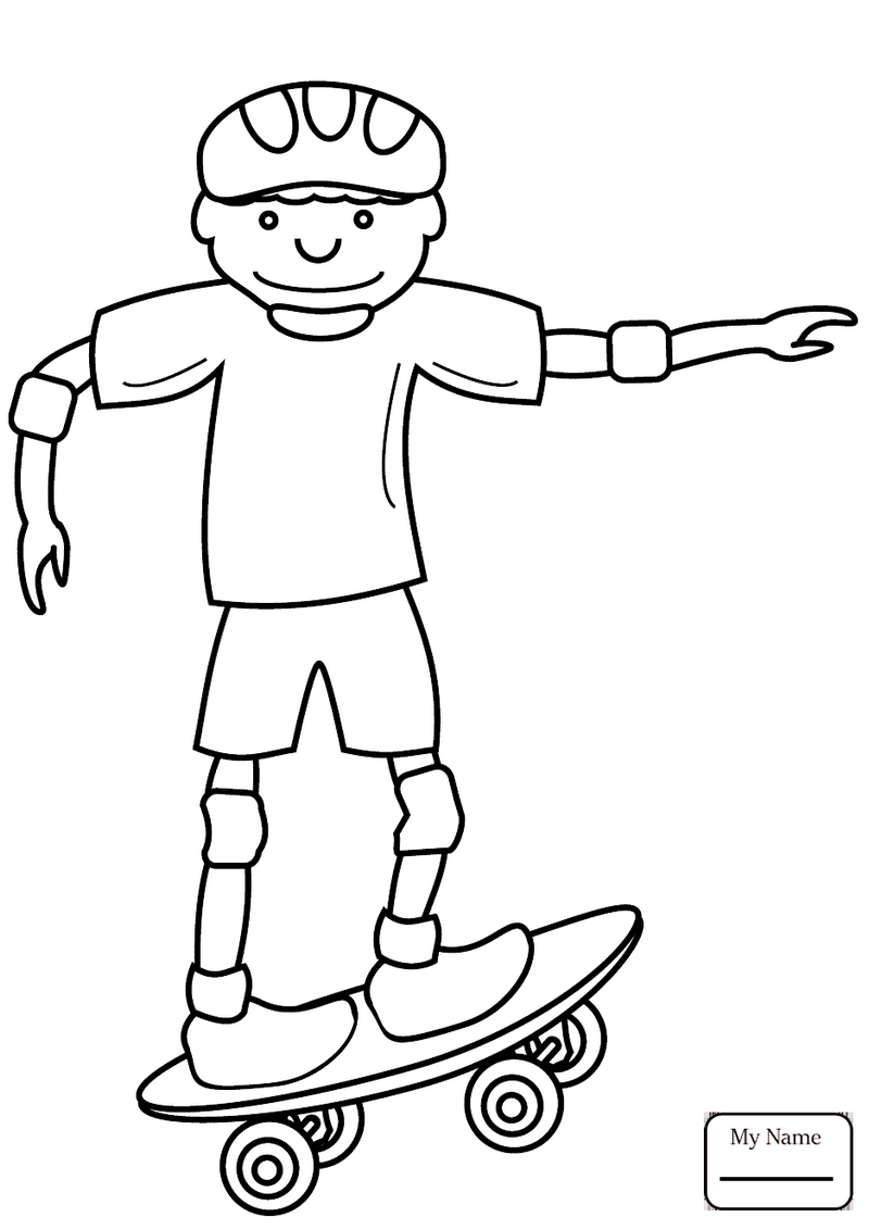a boy driving skateboard coloring pages