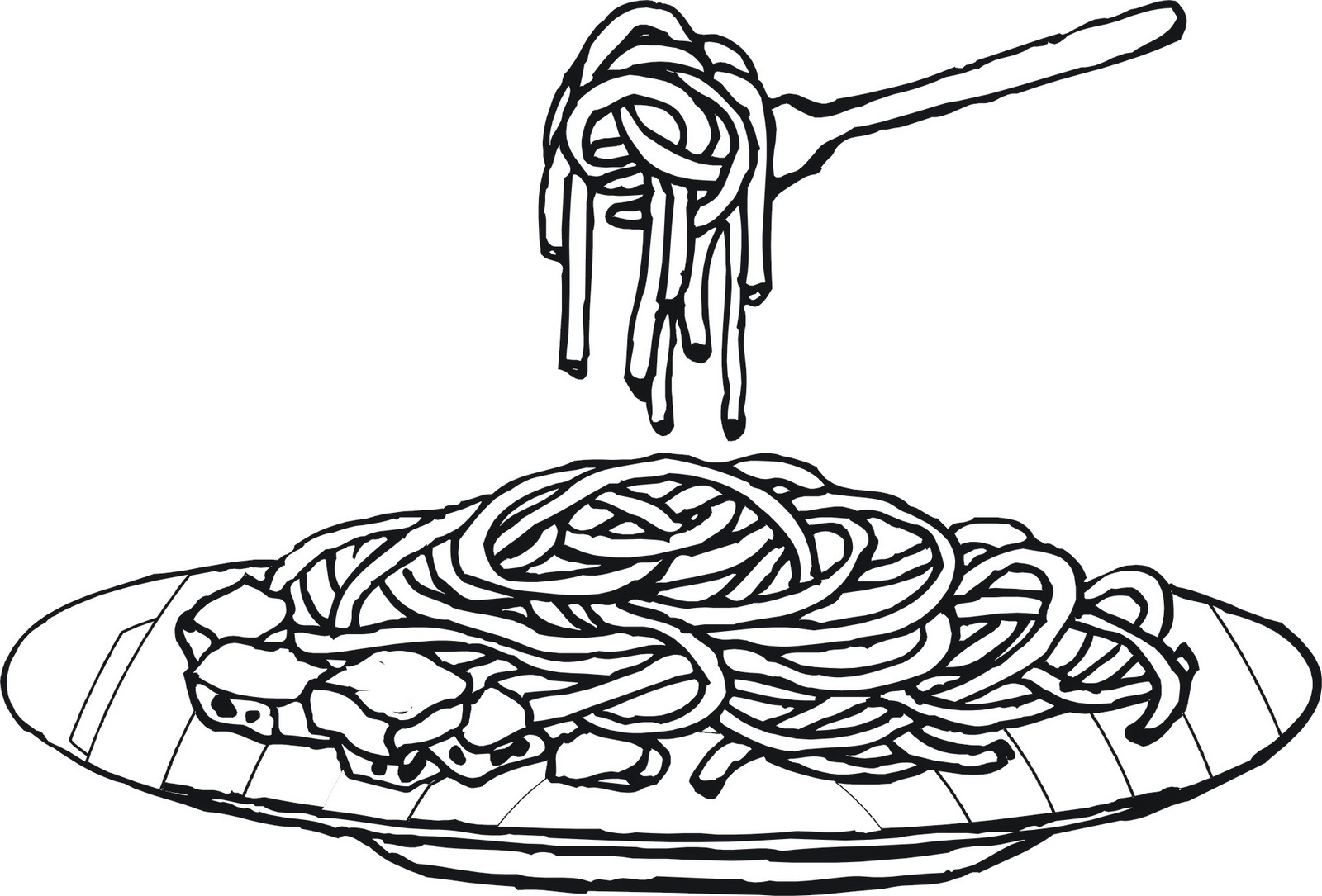 a plate of spaghetti coloring sheet