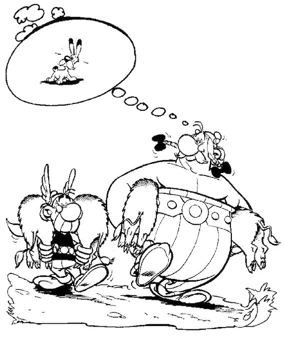 asterix and obelix coloring picture for kids