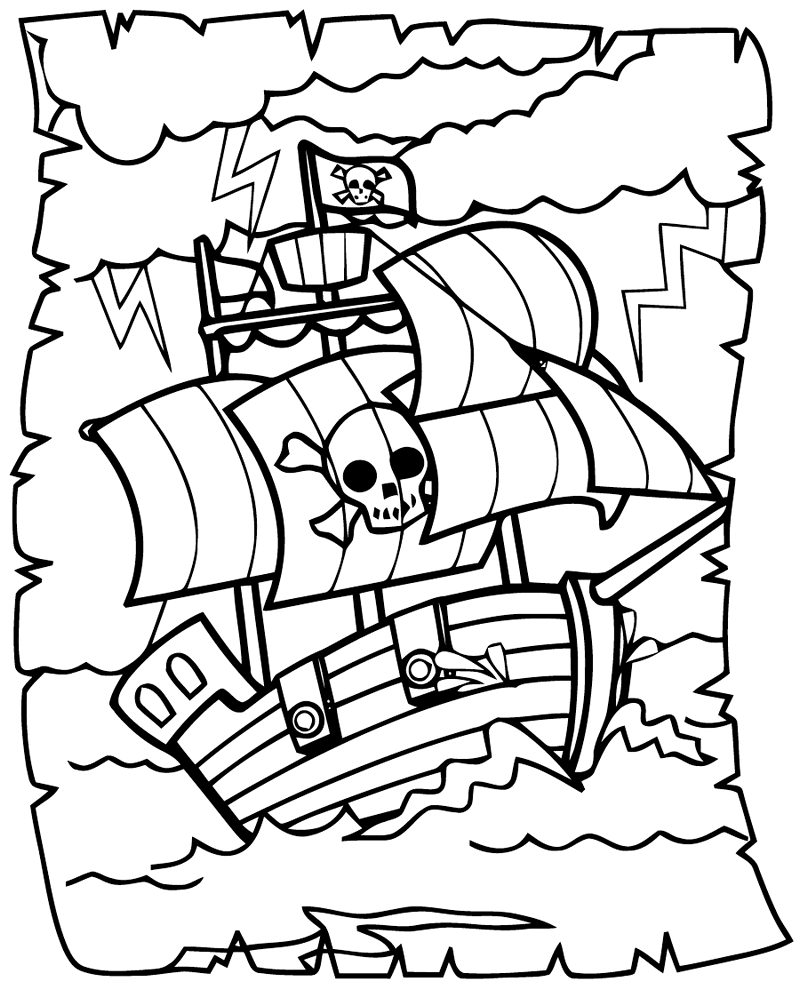 big boat pirate coloring pictures