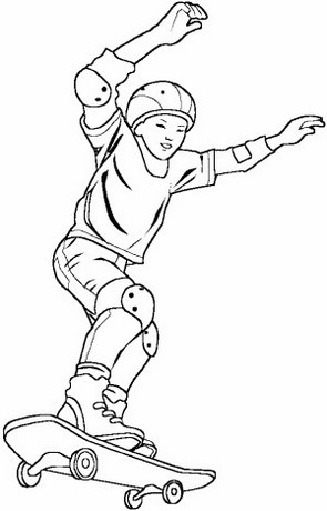 epic a boy riding skateboard coloring page