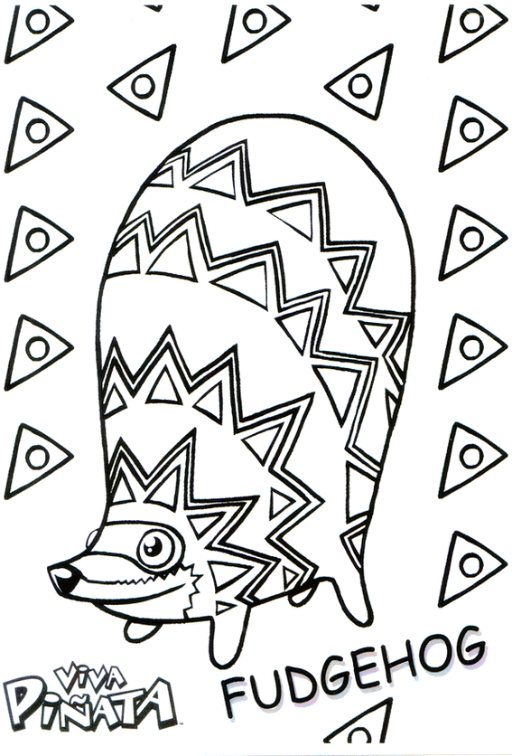 fudgehog viva pinata coloring picture