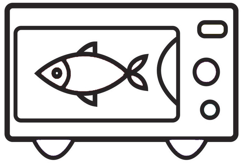 fun microwave cooking fishes coloring sheet for little kids