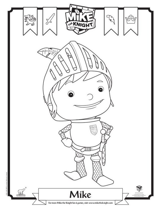 fun mike the knight coloring page