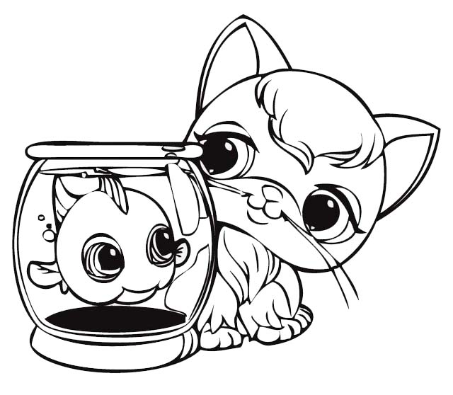 funny and cute littlest pet shop coloring sheet for kids