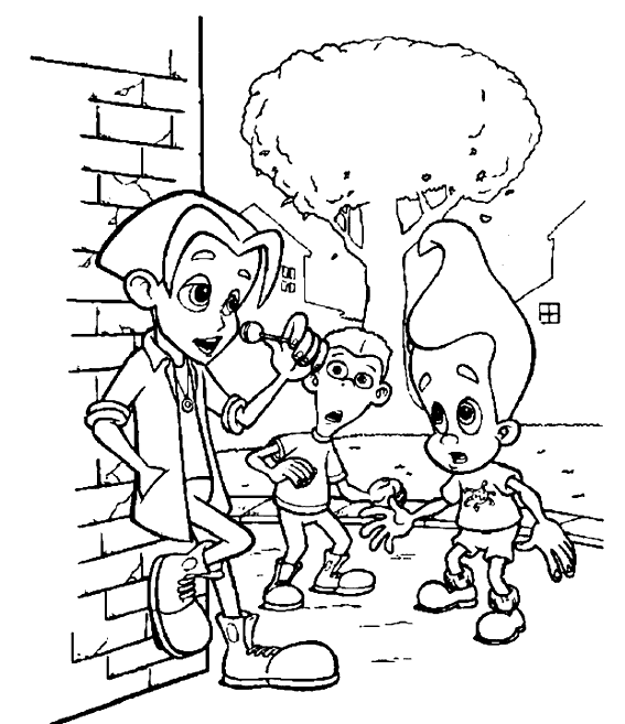 high detailed illustrations of jimmy neutron coloring page