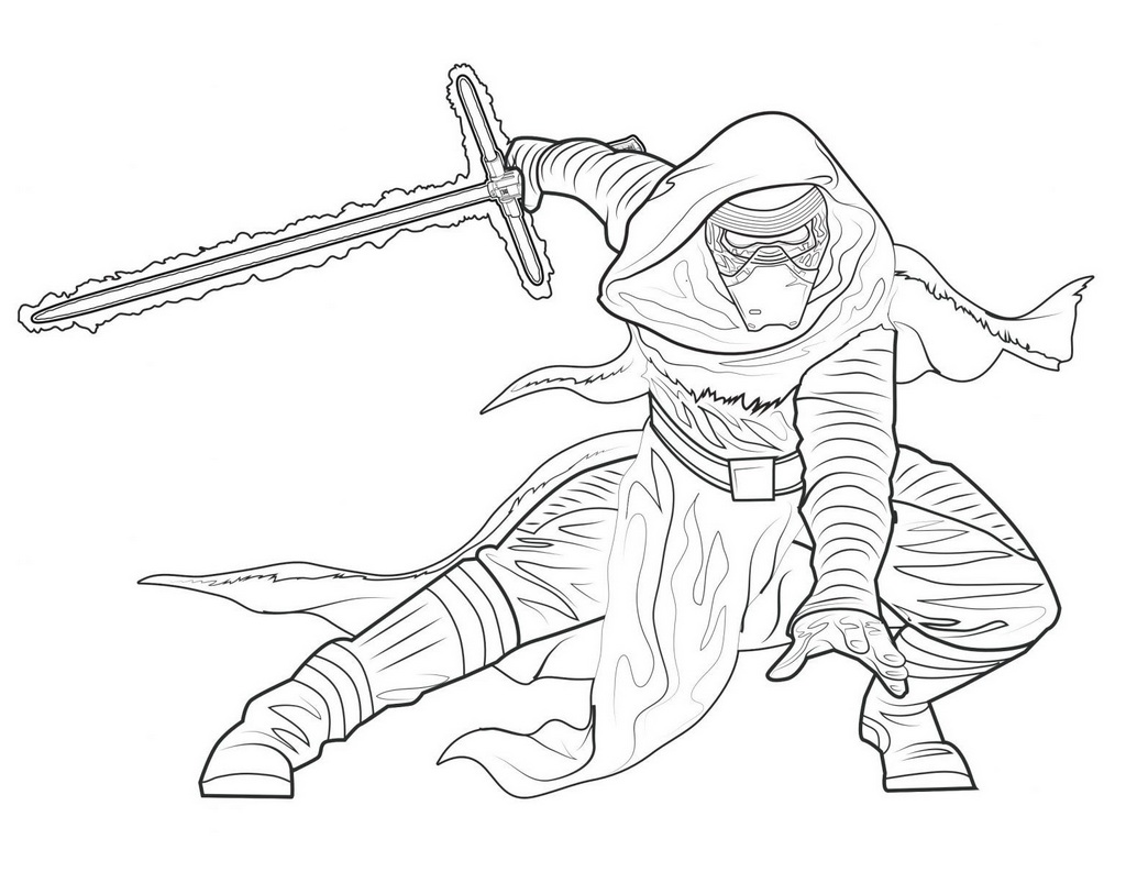 kylo ren warrior coloring picture