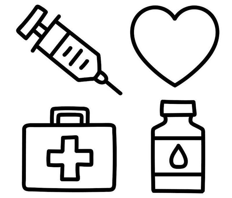 medical tools coloring sheets for children