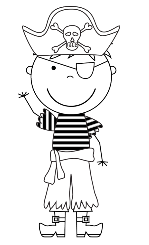 pirate kid cartoon coloring page for boys