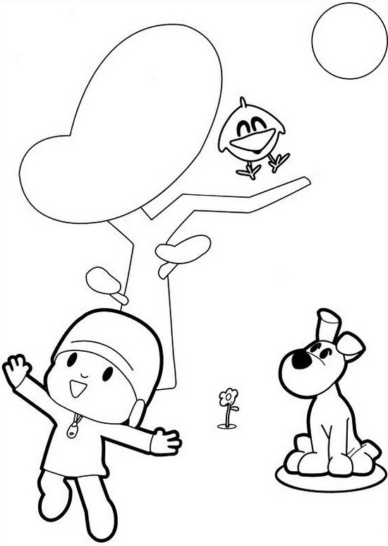 pocoyo cartoon coloring sheet for kids