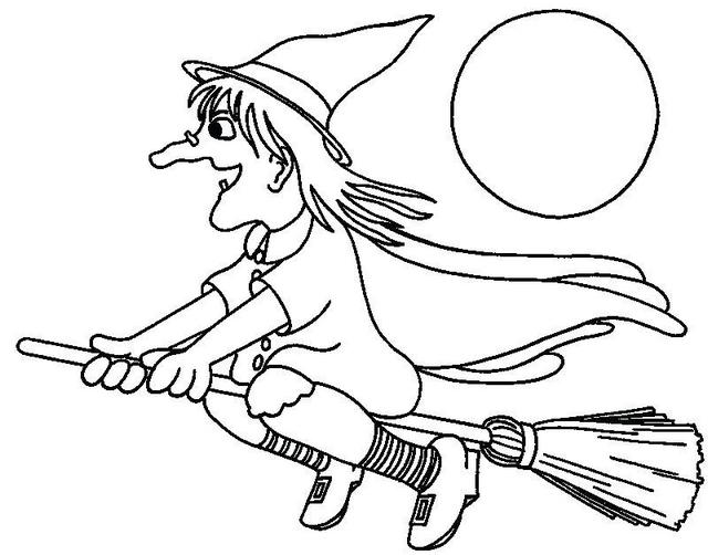realistic witch coloring pages