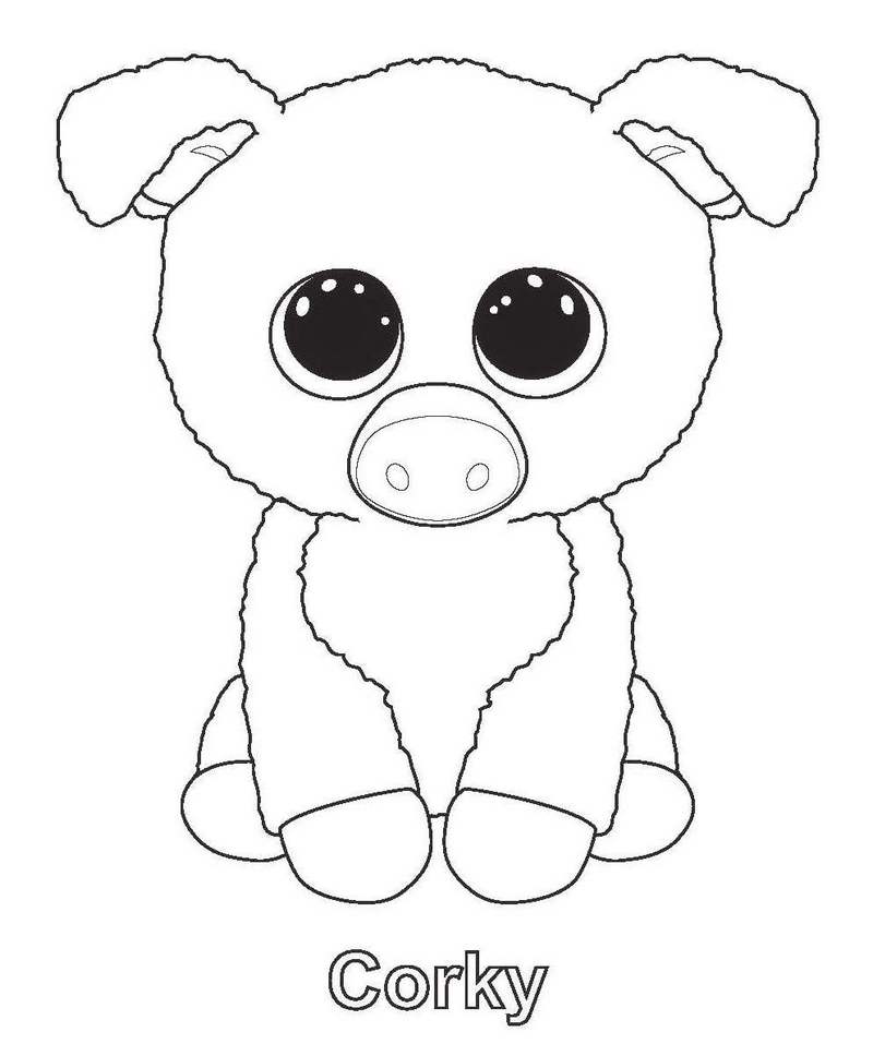 Corky from beanie boo coloring sheet