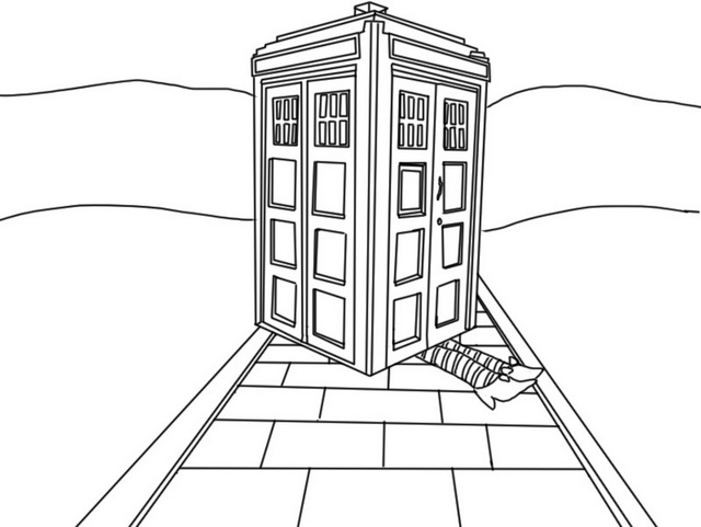 Doctor Who tardis colouring pages