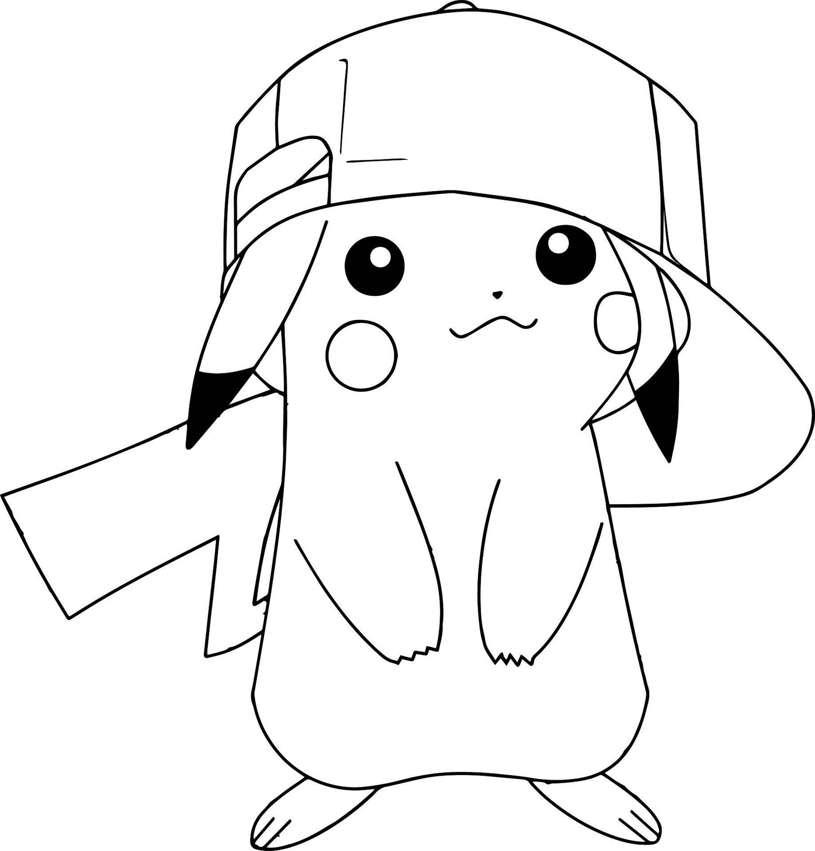Hat Ash Ketchum Pokemon Coloring Page