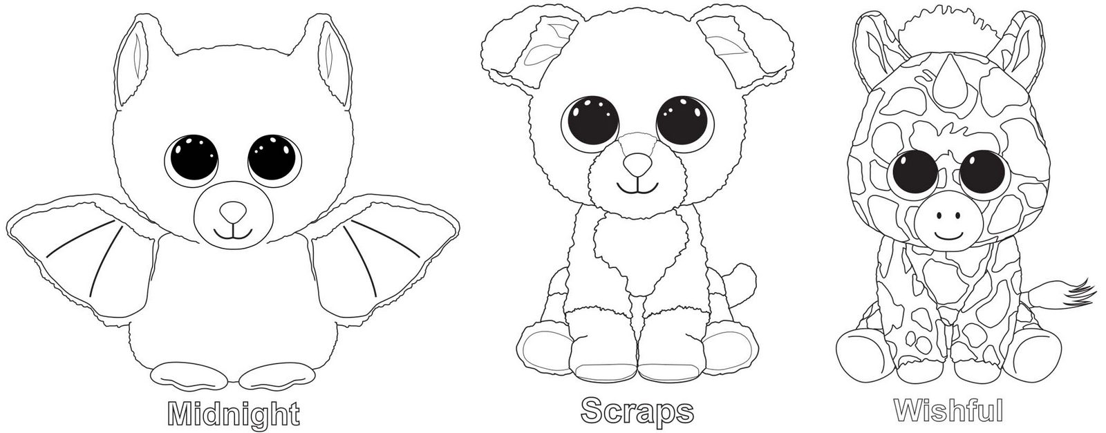 Midnight Scraps Wishful from Beanie Boo Coloring Page